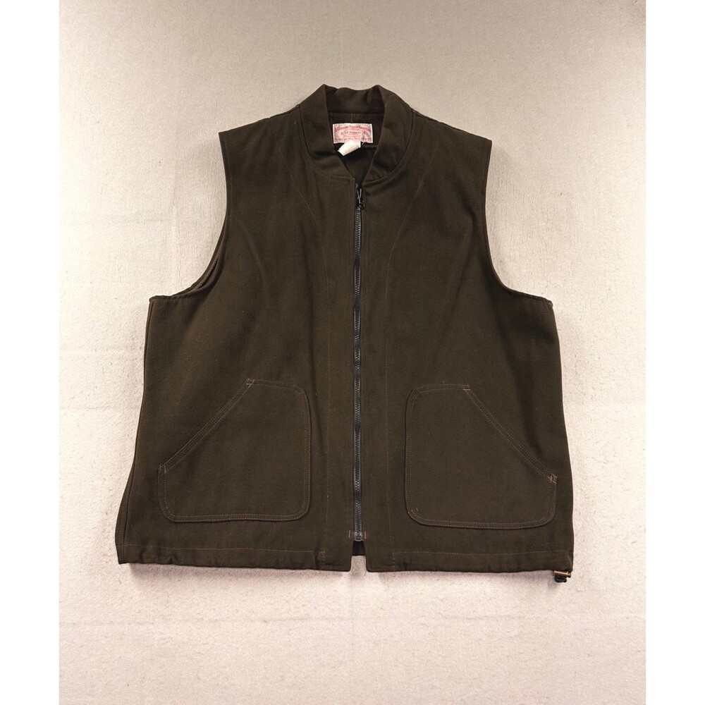 Vintage Genuine CC Filson Moleskin Liner Vest Brown Seattle USA Men's XL